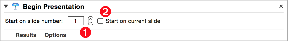 The “Begin Presentation” action interface