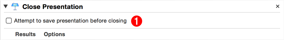 The “Close Presentation” action interface