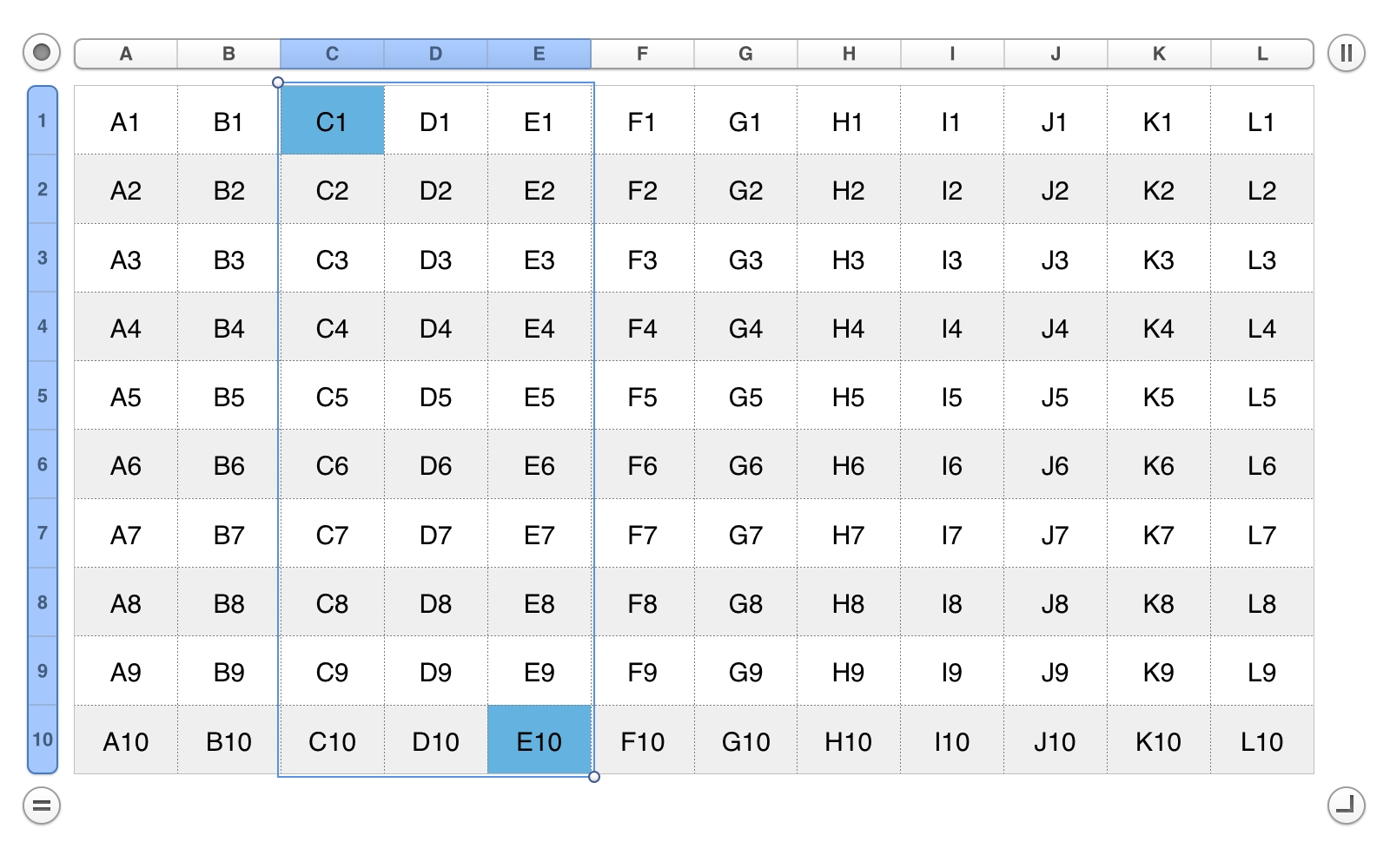 select-contiguous-columns